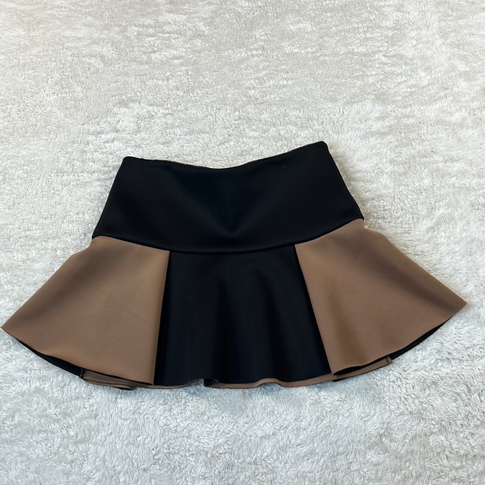 Zara Black and Tan Mini Skirt